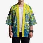 Australia National Swimming Team Kimono Aboriginal Shark Dot Pattern Ocean Art