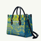 Australia National Swimming Team Leather Bag Aboriginal Shark Dot Pattern Ocean Art
