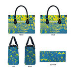 Australia National Swimming Team Leather Bag Aboriginal Shark Dot Pattern Ocean Art