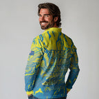 Australia National Swimming Team Long Sleeve Polo Shirt Aboriginal Shark Dot Pattern Ocean Art