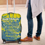 Australia National Swimming Team Luggage Cover Aboriginal Shark Dot Pattern Ocean Art