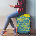 Australia National Swimming Team Luggage Cover Aboriginal Shark Dot Pattern Ocean Art