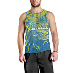 Australia National Swimming Team Men Tank Top Aboriginal Shark Dot Pattern Ocean Art