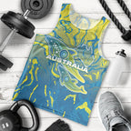 Australia National Swimming Team Men Tank Top Aboriginal Shark Dot Pattern Ocean Art