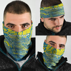 Australia National Swimming Team Neck Gaiter Aboriginal Shark Dot Pattern Ocean Art