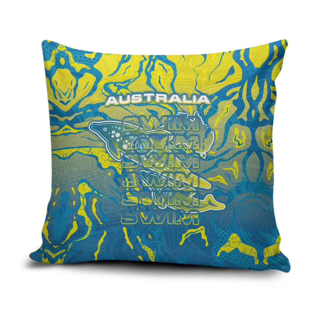 Australia National Swimming Team Pillow Cover Aboriginal Shark Dot Pattern Ocean Art