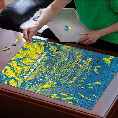 Australia National Swimming Team Puzzle Aboriginal Shark Dot Pattern Ocean Art