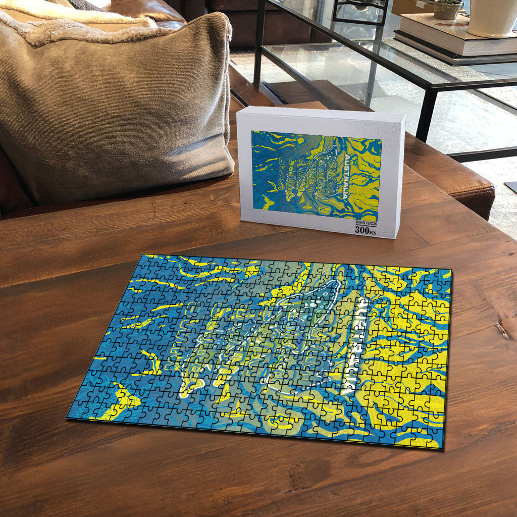 Australia National Swimming Team Puzzle Aboriginal Shark Dot Pattern Ocean Art