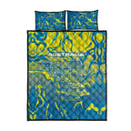 Australia National Swimming Team Quilt Bed Set Aboriginal Shark Dot Pattern Ocean Art