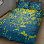 Australia National Swimming Team Quilt Bed Set Aboriginal Shark Dot Pattern Ocean Art