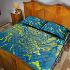 Australia National Swimming Team Quilt Bed Set Aboriginal Shark Dot Pattern Ocean Art