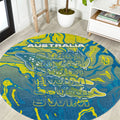 Australia National Swimming Team Round Carpet Aboriginal Shark Dot Pattern Ocean Art