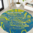 Australia National Swimming Team Round Carpet Aboriginal Shark Dot Pattern Ocean Art