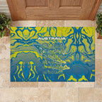 Australia National Swimming Team Rubber Doormat Aboriginal Shark Dot Pattern Ocean Art