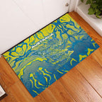 Australia National Swimming Team Rubber Doormat Aboriginal Shark Dot Pattern Ocean Art