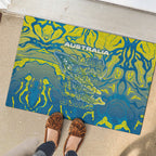 Australia National Swimming Team Rubber Doormat Aboriginal Shark Dot Pattern Ocean Art