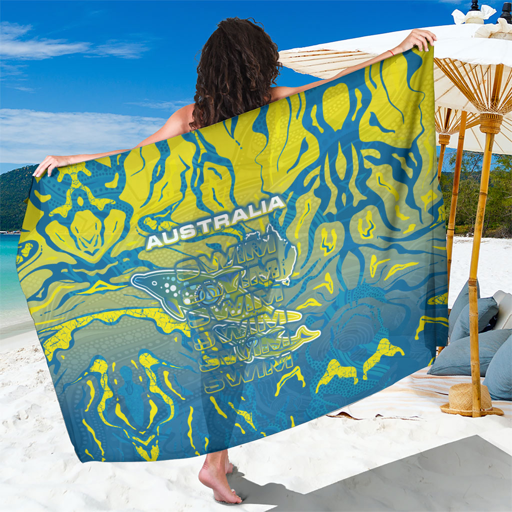 Australia National Swimming Team Sarong Aboriginal Shark Dot Pattern Ocean Art