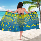 Australia National Swimming Team Sarong Aboriginal Shark Dot Pattern Ocean Art