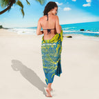 Australia National Swimming Team Sarong Aboriginal Shark Dot Pattern Ocean Art
