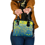 Australia National Swimming Team Shoulder Handbag Aboriginal Shark Dot Pattern Ocean Art