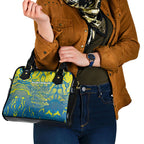 Australia National Swimming Team Shoulder Handbag Aboriginal Shark Dot Pattern Ocean Art