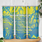 Australia National Swimming Team Skinny Tumbler Aboriginal Shark Dot Pattern Ocean Art