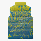 Australia National Swimming Team Sleeveless Puffer Jacket Aboriginal Shark Dot Pattern Ocean Art