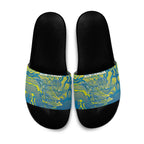 Australia National Swimming Team Slide Sandals Aboriginal Shark Dot Pattern Ocean Art