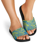 Australia National Swimming Team Slide Sandals Aboriginal Shark Dot Pattern Ocean Art