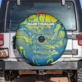 Australia National Swimming Team Spare Tire Cover Aboriginal Shark Dot Pattern Ocean Art