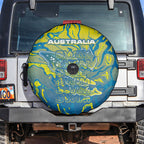 Australia National Swimming Team Spare Tire Cover Aboriginal Shark Dot Pattern Ocean Art