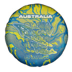 Australia National Swimming Team Spare Tire Cover Aboriginal Shark Dot Pattern Ocean Art