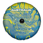 Australia National Swimming Team Spare Tire Cover Aboriginal Shark Dot Pattern Ocean Art
