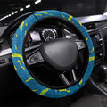 Australia National Swimming Team Steering Wheel Cover Aboriginal Shark Dot Pattern Ocean Art