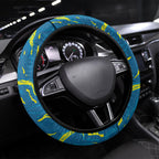 Australia National Swimming Team Steering Wheel Cover Aboriginal Shark Dot Pattern Ocean Art