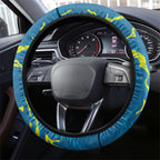 Australia National Swimming Team Steering Wheel Cover Aboriginal Shark Dot Pattern Ocean Art