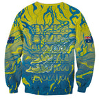 Australia National Swimming Team Sweatshirt Aboriginal Shark Dot Pattern Ocean Art