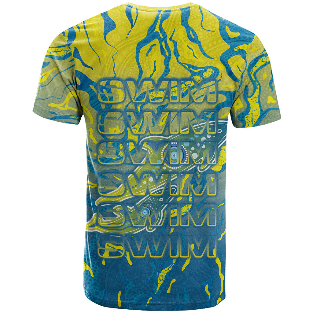 Australia National Swimming Team T Shirt Aboriginal Shark Dot Pattern Ocean Art