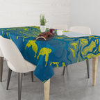 Australia National Swimming Team Tablecloth Aboriginal Shark Dot Pattern Ocean Art