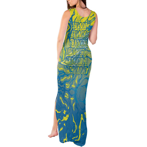 Australia National Swimming Team Tank Maxi Dress Aboriginal Shark Dot Pattern Ocean Art