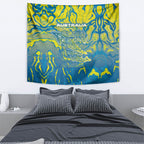 Australia National Swimming Team Tapestry Aboriginal Shark Dot Pattern Ocean Art