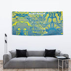 Australia National Swimming Team Tapestry Aboriginal Shark Dot Pattern Ocean Art