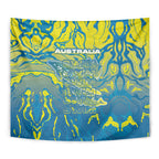 Australia National Swimming Team Tapestry Aboriginal Shark Dot Pattern Ocean Art