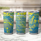 Australia National Swimming Team Tumbler Cup Aboriginal Shark Dot Pattern Ocean Art