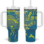 Australia National Swimming Team Tumbler With Handle Aboriginal Shark Dot Pattern Ocean Art