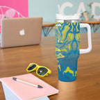 Australia National Swimming Team Tumbler With Handle Aboriginal Shark Dot Pattern Ocean Art