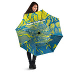 Australia National Swimming Team Umbrella Aboriginal Shark Dot Pattern Ocean Art