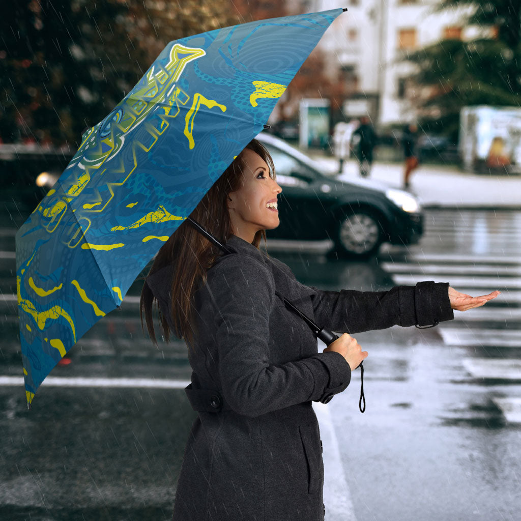 Australia National Swimming Team Umbrella Aboriginal Shark Dot Pattern Ocean Art