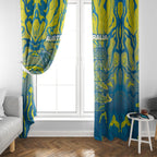 Australia National Swimming Team Window Curtain Aboriginal Shark Dot Pattern Ocean Art