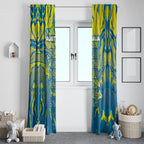 Australia National Swimming Team Window Curtain Aboriginal Shark Dot Pattern Ocean Art